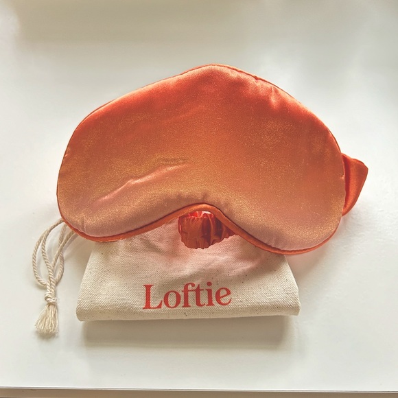 Accessories - NWOT Loftie Silky Sleep Mask Light in Orange